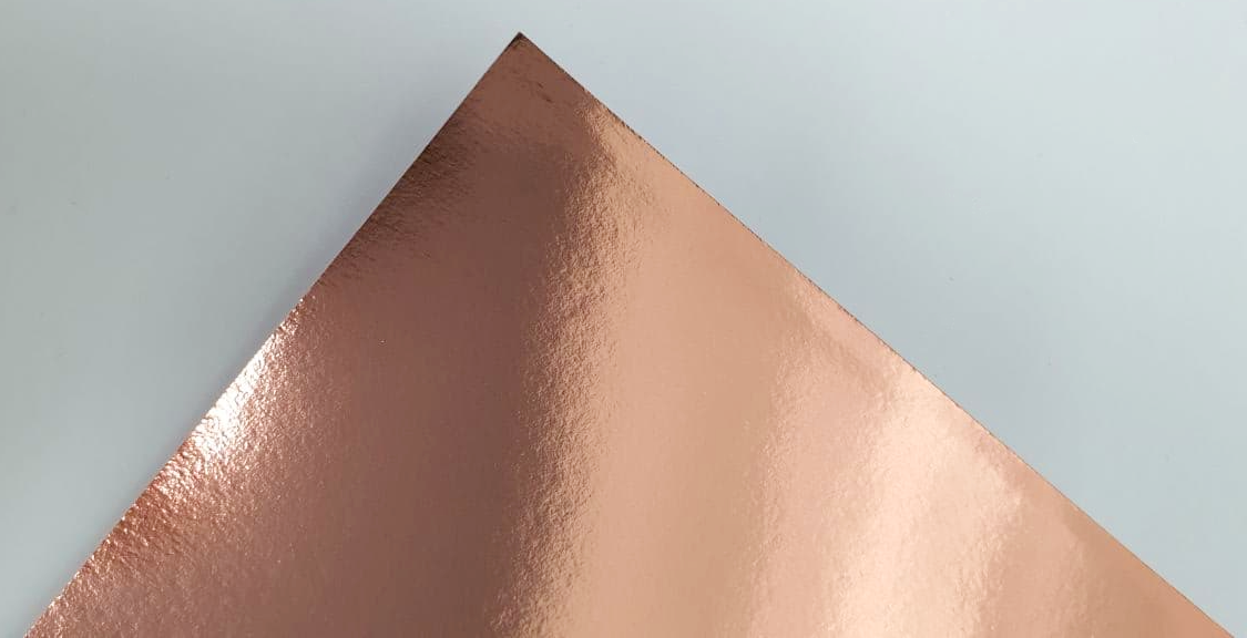Papel Laminado Rosé Gold 20 folhas A4 - 180g/250g - Papel Especial